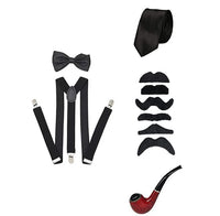 1920s Mens Gatsby Gangster Accessories Set Panama Hat Suspender Bow Tie 20s Great Gatsby Accessories