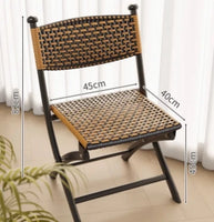 Stackable Wooden Dining Chair – Foldable Woven Seat for Kitchen, Patio & Balcony