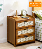 Solid Wood Nightstand – Modern Bedside Drawer Cabinet