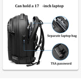 Travel Men 17 inch Laptop Backpack vacuum compression Backpack Business Large Capacity school Backpack expand outdoor backpack