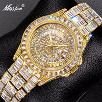 Men's Luxury Baguette Drop Ice Out Diamond Quartz Watch - Battery Powered (Wholesale)