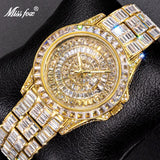 Men's Luxury Baguette Drop Ice Out Diamond Quartz Watch - Battery Powered (Wholesale)