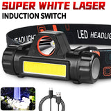 LED Head-Mounted Magnetic Flashlight – Rechargeable Strong Light for Night Fishing & Outdoor Use