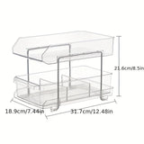 1PC 2 Tier Clear Pull-Out Organizer and Storage Rack - Food Pantry with Lid/divider for Snack Organization