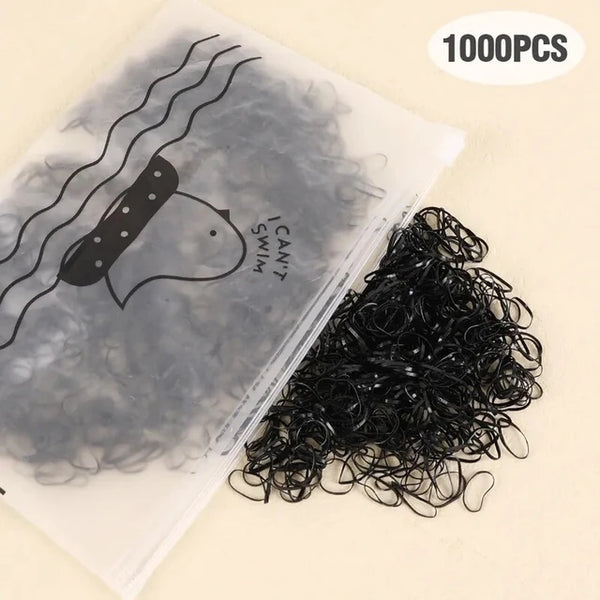 Colorful Disposable Hair Bands - 1000pcs, Elastic Rubber, Kids Ponytail Holder