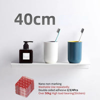 Small Shelf Without Drilling Shampoo Holder Bathroom Wall Floating White Shelves Stick Bath Organizer for Kitchen Accessories