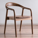 Nordic Wooden Dining Chair – Simple Design with Armrests & Backrest