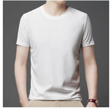 New Summer Waffle Round Neck Short Sleeved T-shirt for Men's Short Sleeved Top