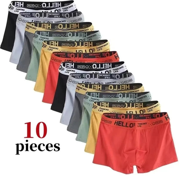 10-Pack Men’s High-Stretch Breathable Boxer Briefs – Soft & Comfortable Underwear
