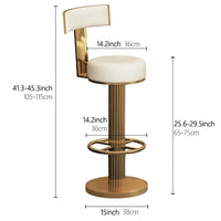 Bar Stools - Counter Height Adjustable Swivel Bar Chair - Modern Stainless Steel - Kitchen Counter Stools - Dining Chairs Set