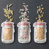 20 Pcs Mason Jar Bags Reusable Ziplocks Food Storage Bags Sealable Leakproof Jar Bags For Snacks Nuts Candies Biscuit Cookies