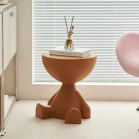 Cartoon-Inspired Flat Head Coffee Table – Light Luxury Plastic Side Table for Small Spaces