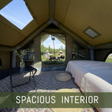 PAKICETUS 8-Person Inflatable Glamping Tent, Green Tent with Mesh Windows & Hand Pump with Extra-Large Canopy Living Room