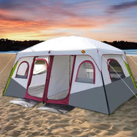 Large Double-Layer Camping Tent – 2 Bedrooms + Living Area, Summer Outdoor Sun Shelter