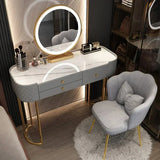 Luxury LED Makeup Vanity – White Dressing Table with Mirror & Storage for Bedroom or Salon