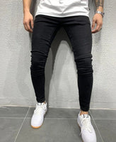 Street Style Ripped Vintage Wash Skinny Jeans for Men - Slim Fit Denim Trousers Jack's Clearance
