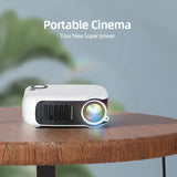 A2000 MINI Projector Home Cinema Theater Portable 3D LED Video Projectors Game Laser Beamer 4K 1080P Via HD Port Smart TV BOX