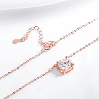 Rose Gold Moissanite Pendant Necklace – 1-5CT, Sterling Silver 925