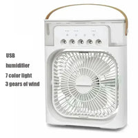 3-in-1 Mini Portable Air Cooler, Humidifier & LED Night Light – Household & Office Fan