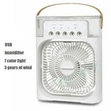3-in-1 Mini Portable Air Cooler, Humidifier & LED Night Light – Household & Office Fan
