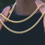 Vnox Men's Cuban Link Chain Necklace Stainless Steel Black Gold Color Male Choker colar Jewelry Gifts for Him Jack's Clearance