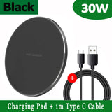 FDGAO 30W Wireless Charger - USB C Fast Charging Pad - Quick Charge QC 3.0 - For iPhone 14/13/12/11 XS XR X 8 - Samsung S22 S21 S20