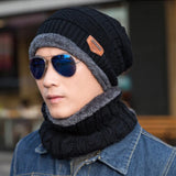 Winter Skullies Beanies Hat - Unisex Wool Scarf Cap with Balaclava Mask