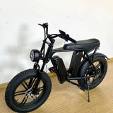 V8 Electric Bicycle 20 Inch Fat Tire Moped Bike 750W Motor 48V 30AH Lithium Dual Battery Mountain Off-road eBike Longer Distance