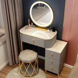 A Set Makeup Dressing Table with Mirror Slate Furniture Girl Bedroom Bedside Storage Cabinet Integrated Minimalist Makeup Vanity Jack's Clearance