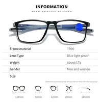 Anti-blue Light Reading Glasses Ultralight TR90 Sport Presbyopia Eyeglasses Women Men Far Sight Optical Eyewear Diopters To +4.0
