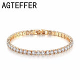 925 Sterling Silver Women’s Rose Gold Tennis Bracelet Cubic Zirconia Jewelry