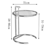 Transparent Nordic Glass Coffee Table – Adjustable Steel Side Table