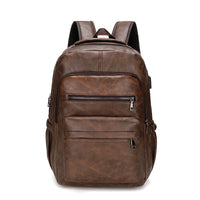 High Quality USB Charging Backpack Men PU Leather Bagpack Large Laptop Backpacks Male Mochilas Schoolbag For Teenagers Boys Jack's Clearance