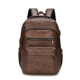 High Quality USB Charging Backpack Men PU Leather Bagpack Large Laptop Backpacks Male Mochilas Schoolbag For Teenagers Boys Jack's Clearance