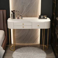 Luxury LED Makeup Vanity – White Dressing Table with Mirror & Storage for Bedroom or Salon