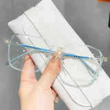 Fashion Trendy Frame Glasses Transparent Ultra-Light Large Anti Blue Light Glasses Protect Eyewear High-Definition Men Women