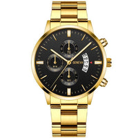 Quartz Watch Men Business Fashion Fake Three Eye Six Pin Calendar Watch For Men Mesh Belt Men Watch Non Mechanical Boy - Jack's Clearance