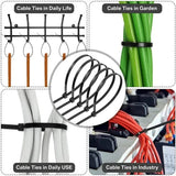 Nylon Cable Ties – Self-Locking Adjustable Straps, 100 or 1000-Pack for Home & Office