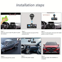3-Camera Dash Cam System – 1080P Front & Rear WiFi DVR with Night Vision
