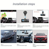 3-Camera Dash Cam System – 1080P Front & Rear WiFi DVR with Night Vision