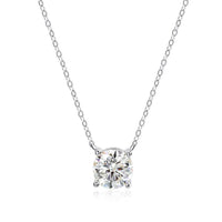 Rose Gold Moissanite Pendant Necklace – 1-5CT, Sterling Silver 925