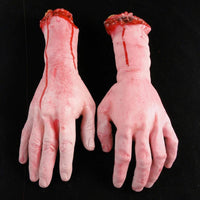 Halloween Horror Fake Arm Hand Latex Simulation Life Size Scary Arm Cut Off Hand Bloody Halloween Prop Haunted Party Decoration