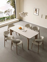 Modern Marble Dining Table – Low Square Island Design for Meetings & Home