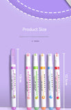 6Pcs/Set Flower Line Shape Highlighter Pen Roller Tip Curve Liner Marker Kawaii Korean Stationery School Office Supplies Gifts