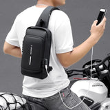 Men Multifunction Anti Theft USB Shoulder Bag Man Crossbody Cross Body Travel Sling Chest Bags Pack Messenger Pack Jack's Clearance