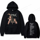 Tupac 2pac Graphic Hoodie Men Clothing Fashion Oversized Hip Hop Comfortable Autumn Winter Sweatshirt Male Casual Fleece Hoodies