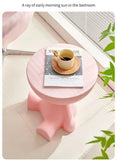 Cartoon-Inspired Flat Head Coffee Table – Light Luxury Plastic Side Table for Small Spaces