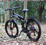 26” Folding Electric Mountain Bike – 250W, Dual Suspension