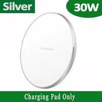 FDGAO 30W Wireless Charger - USB C Fast Charging Pad - Quick Charge QC 3.0 - For iPhone 14/13/12/11 XS XR X 8 - Samsung S22 S21 S20