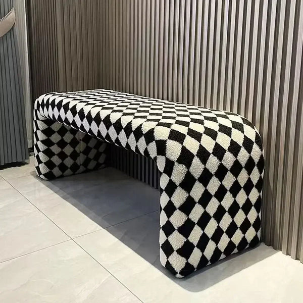 Nordic Checkerboard Shoe Changing Bench
